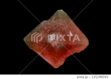macro mineral stone pink fluorite on a black background macro mineral stone pink fluorite on a black background 135296043