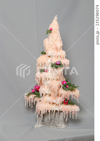 Christmas composition of flowers and Christmas decorations Christmas composition of flowers and Christmas decorations 135296074