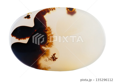 Macro mineral stone Moss Agate, Agate muschiataan white 135296112