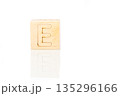 Wooden cubes with letters E on a white background 135296166