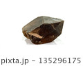 Macro mineral stone smoky quartz, rauchtopaz on a white background 135296175