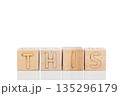 Wooden cubes with letters this on a white background 135296179
