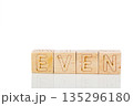 Wooden cubes with letters even on a white background 135296180