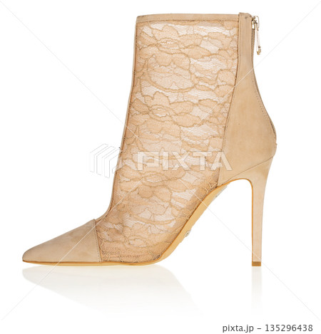 Elegant Beige Lace Womans Ankle Boot Elegant Beige Lace Womans Ankle Boot 135296438