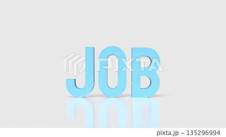 Job Opportunity Concept with Blue 3D Typography on Clean Background 3d render. 135296994