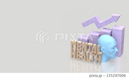 Mental Health Growth Concept with Mind Balance and Positive Progress 3d render. Mental Health Growth Concept with Mind Balance and Positive Progress 3d render. 135297006