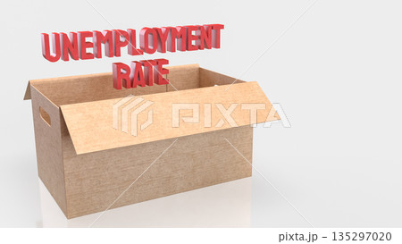 Rising Unemployment Rate Concept with Job Loss and Economic Crisis Symbol 3d render. Rising Unemployment Rate Concept with Job Loss and Economic Crisis Symbol 3d render. 135297020