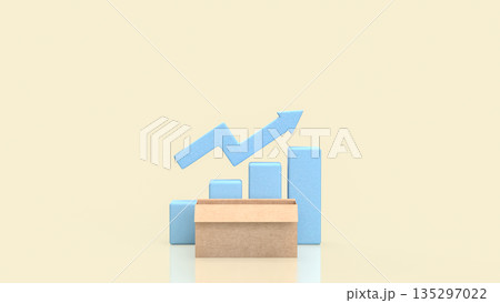Unemployment and Economic Growth Imbalance Concept with Rising Market Indicators 3d render. 135297022