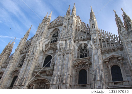 Milan Cathedral or Duomo di Milano is the cathedral church. famous landmark of Milan, Italy Milan Cathedral or Duomo di Milano is the cathedral church. famous landmark of Milan, Italy 135297086