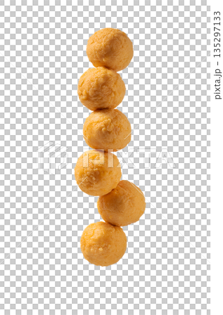 Crispy, delicious stack of golden fried cheese balls, perfectly isolated on a transparent background Crispy, delicious stack of golden fried cheese balls, perfectly isolated on a transparent background 135297133