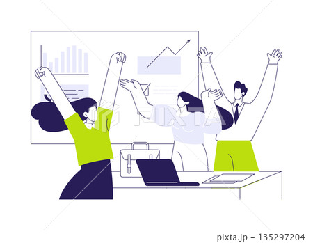 Celebrate product success abstract concept vector illustration. Celebrate product success abstract concept vector illustration. 135297204