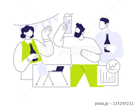 Celebrate business success isolated cartoon vector illustrations. 135297211