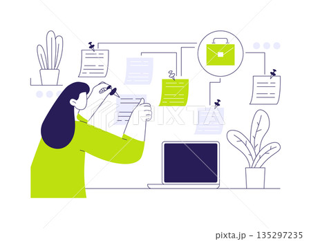 Self-management isolated cartoon vector illustrations. 135297235