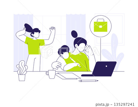 Working with children isolated cartoon vector illustrations. 135297241