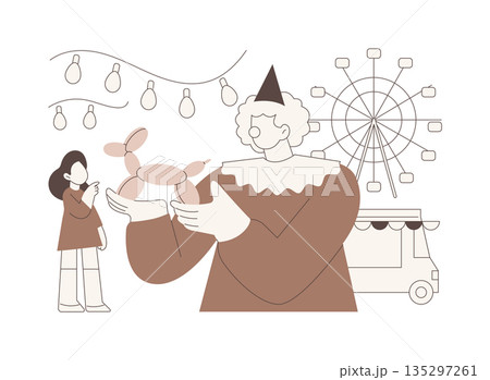 Clown service isolated cartoon vector illustrations. 135297261