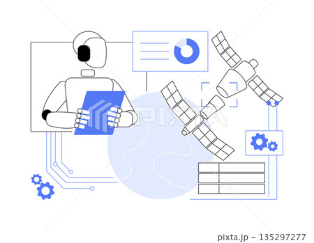 AI-Smart Automated Docking Maneuvers abstract concept vector illustration. AI-Smart Automated Docking Maneuvers abstract concept vector illustration. 135297277