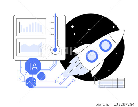 AI-Optimized Spacecraft Thermal Control abstract concept vector illustration. AI-Optimized Spacecraft Thermal Control abstract concept vector illustration. 135297284