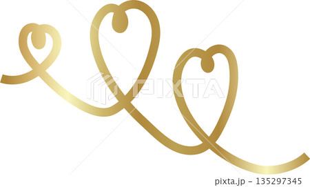 Continuous line gold drawing heart sign, love, romantic Continuous line gold drawing heart sign, love, romantic 135297345