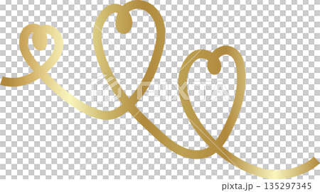 Continuous line gold drawing heart sign, love, romantic Continuous line gold drawing heart sign, love, romantic 135297345
