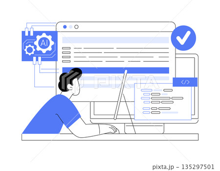 AI-Powered Code Review Platforms abstract concept vector illustration. AI-Powered Code Review Platforms abstract concept vector illustration. 135297501