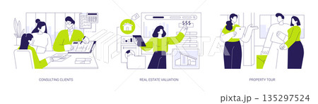 Full-service real estate firm isolated cartoon vector illustrations se 135297524