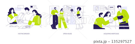 Real estate broker isolated cartoon vector illustrations se 135297527