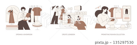 Promoting fashion brand isolated cartoon vector illustrations se Promoting fashion brand isolated cartoon vector illustrations se 135297530