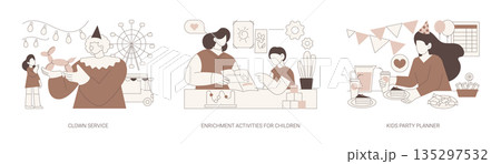 Services for kids isolated cartoon vector illustrations se Services for kids isolated cartoon vector illustrations se 135297532