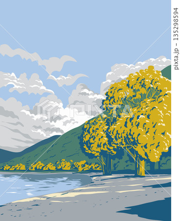 Wilson Bay Reserve in Queenstown Otago New Zealand WPA Poster Art Wilson Bay Reserve in Queenstown Otago New Zealand WPA Poster Art 135298594