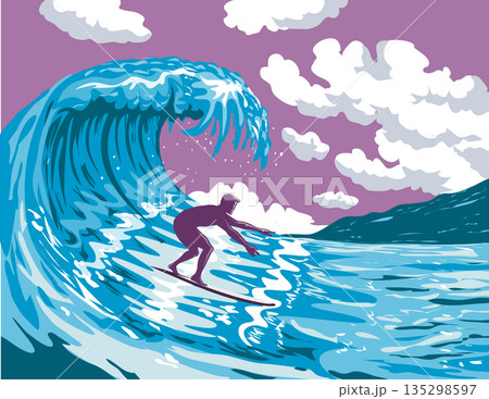 Banzai Pipeline Off Ehukai Beach Park Hawaii WPA Poster Art Banzai Pipeline Off Ehukai Beach Park Hawaii WPA Poster Art 135298597