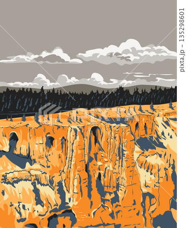 The Cathedral in Bryce Canyon National Park in Utah WPA Poster Art 135298601