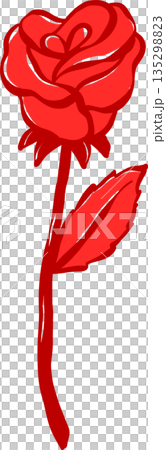 Whimsical Coquette Valentine Rose Hand Drawn Playful  lined 135298823