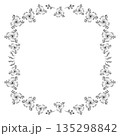 Floral frame with doodle ornaments vector illustration 135298842