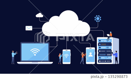 Cloud computing network server data storage Cloud computing network server data storage 135298873