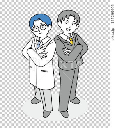 男醫生及男銷售員插圖 男醫生及男銷售員插圖 135299406