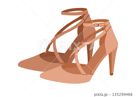 Nude ankle strap stiletto shoe women flat pair. Strappy dress sandal shoe for cocktail, ceremony, dinner, warm season Nude ankle strap stiletto shoe women flat pair. Strappy dress sandal shoe for cocktail, ceremony, dinner, warm season 135299466
