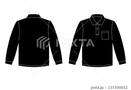 ポロシャツ 長袖 黒 胸ポケット ポロシャツ 長袖 黒 胸ポケット 135300052