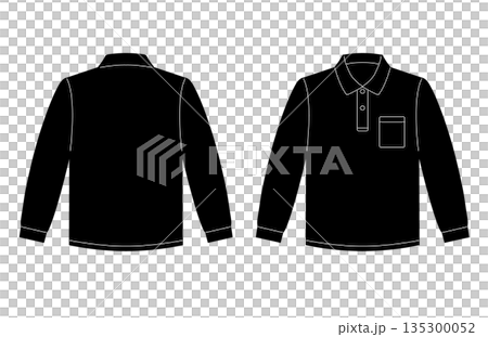 ポロシャツ 長袖 黒 胸ポケット ポロシャツ 長袖 黒 胸ポケット 135300052