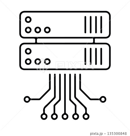 Cloud Computing Data Server Icon. Network Storage and Digital Infrastructure Concept. 135300848