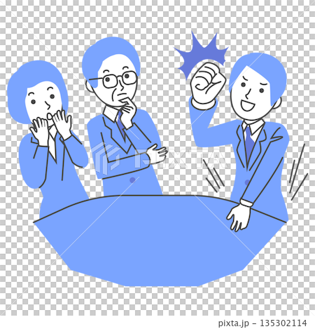 會議場景插圖,畫面中,一位優秀的員工的演講給周圍的人留下了深刻的印象。 會議場景插圖,畫面中,一位優秀的員工的演講給周圍的人留下了深刻的印象。 135302114