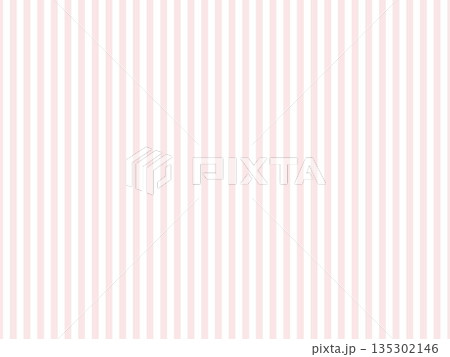 ストライプ縦縞の背景　淡いピンク色　桜色　シンプル　ベクター 135302146