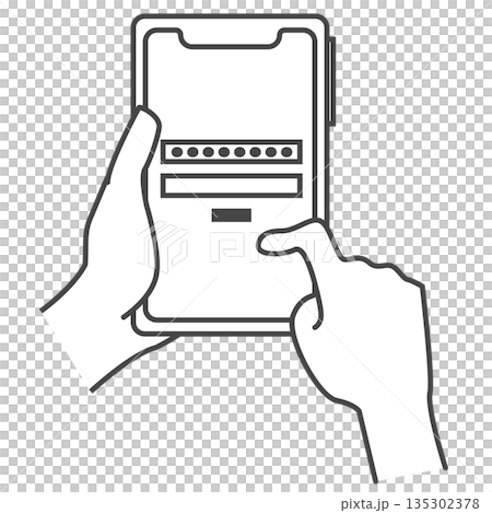 智慧型手機提示您輸入密碼的插圖 135302378