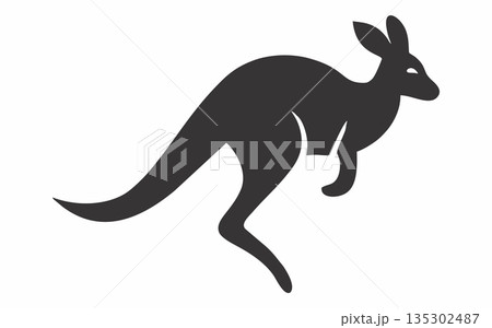 Vector silhouette illustration of a kangaroo Vector silhouette illustration of a kangaroo 135302487