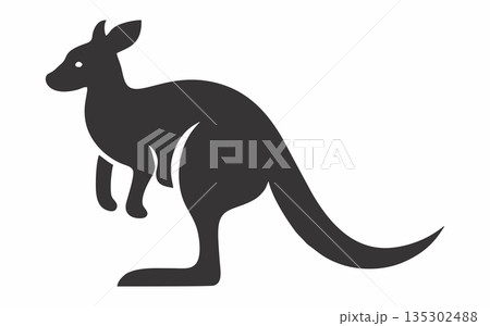 Vector silhouette illustration of a kangaroo 135302488