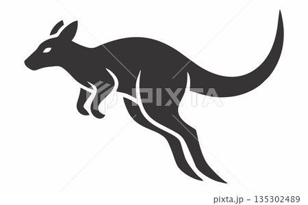 Vector silhouette illustration of a kangaroo 135302489