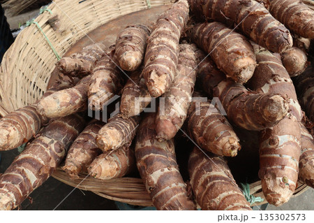 Taro root stock on shop for sell are cash crops 135302573