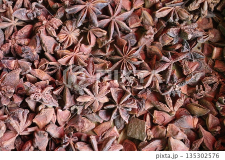 star anise or Illicium verum spice stock on shop 135302576