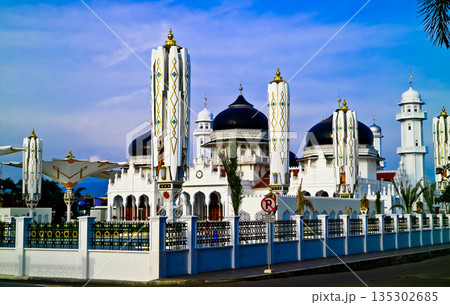 Beautiful view of Baiturrahman Mosque, Banda Aceh, Indonesia Beautiful view of Baiturrahman Mosque, Banda Aceh, Indonesia 135302685