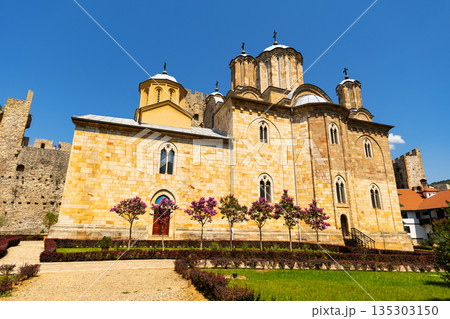 Central church building dedicated to Holly Trinity in Manasija Monastery, Serbia. 135303150