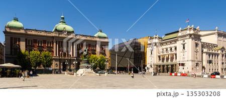 View of Republic Square in Belgrade View of Republic Square in Belgrade 135303208